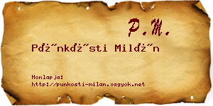 Pünkösti Milán névjegykártya
